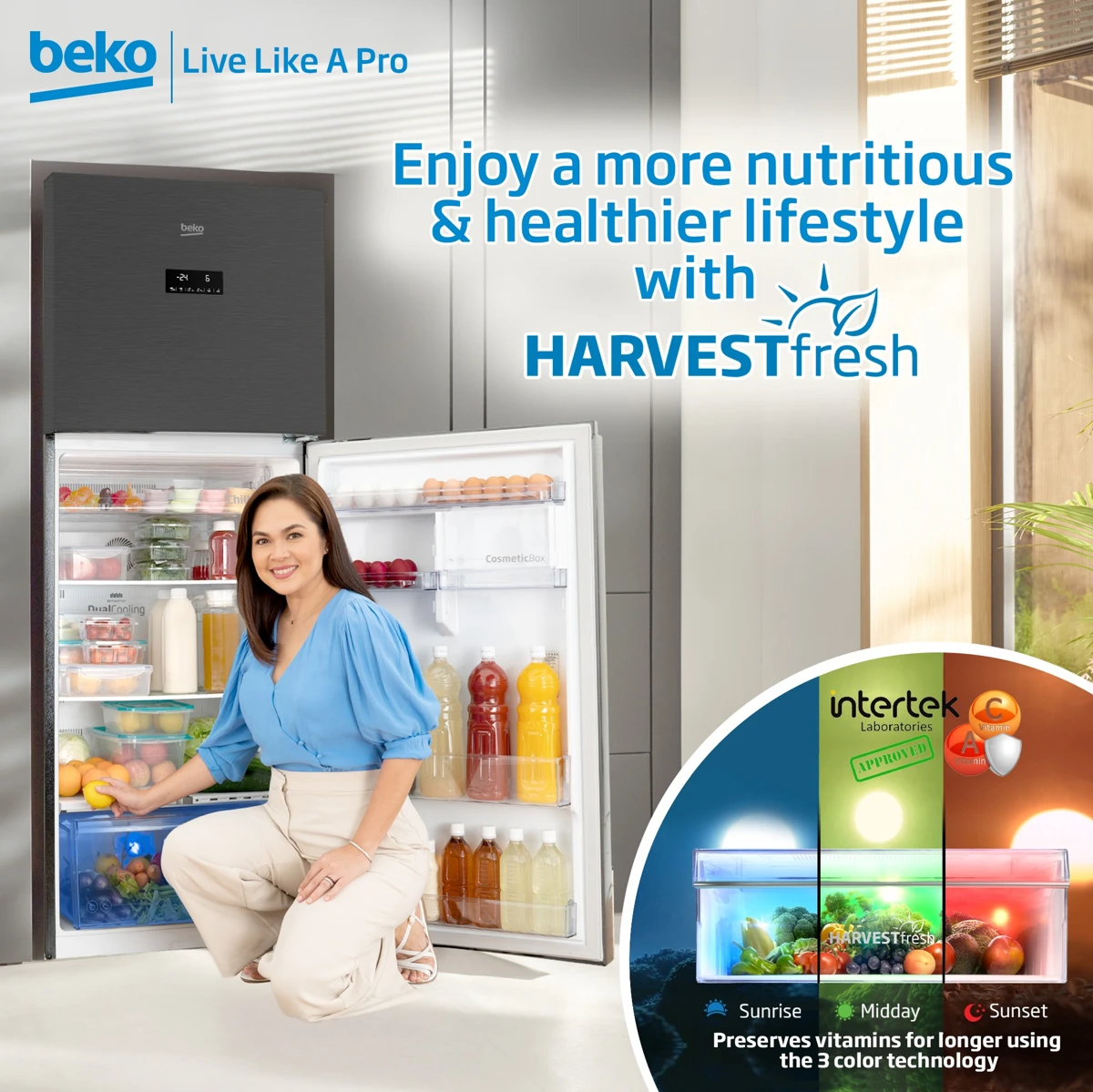Beko HarvestFresh campaign creative featuring Judy Ann Santos