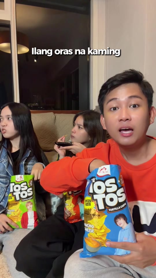 Original TosTos creator reel cover showing Rodolf Jamilla and friends with tortilla chips