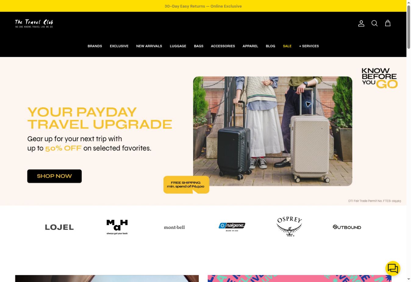 The Travel Club brand and storefront imagery